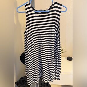 Brandy Melville Black and White Striped Tank Top